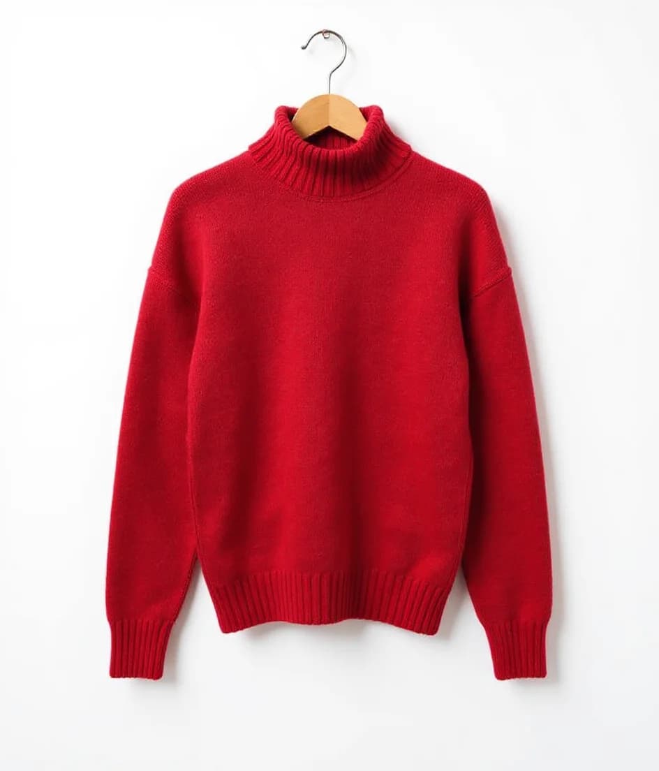 Product photo used for Elegant Christmas Fashion Model in Red Sweater and Plaid Skirt